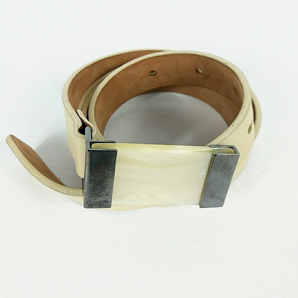 Tanner Accessories - Tanner Leather Italy Made Mother of Pearl Belt L